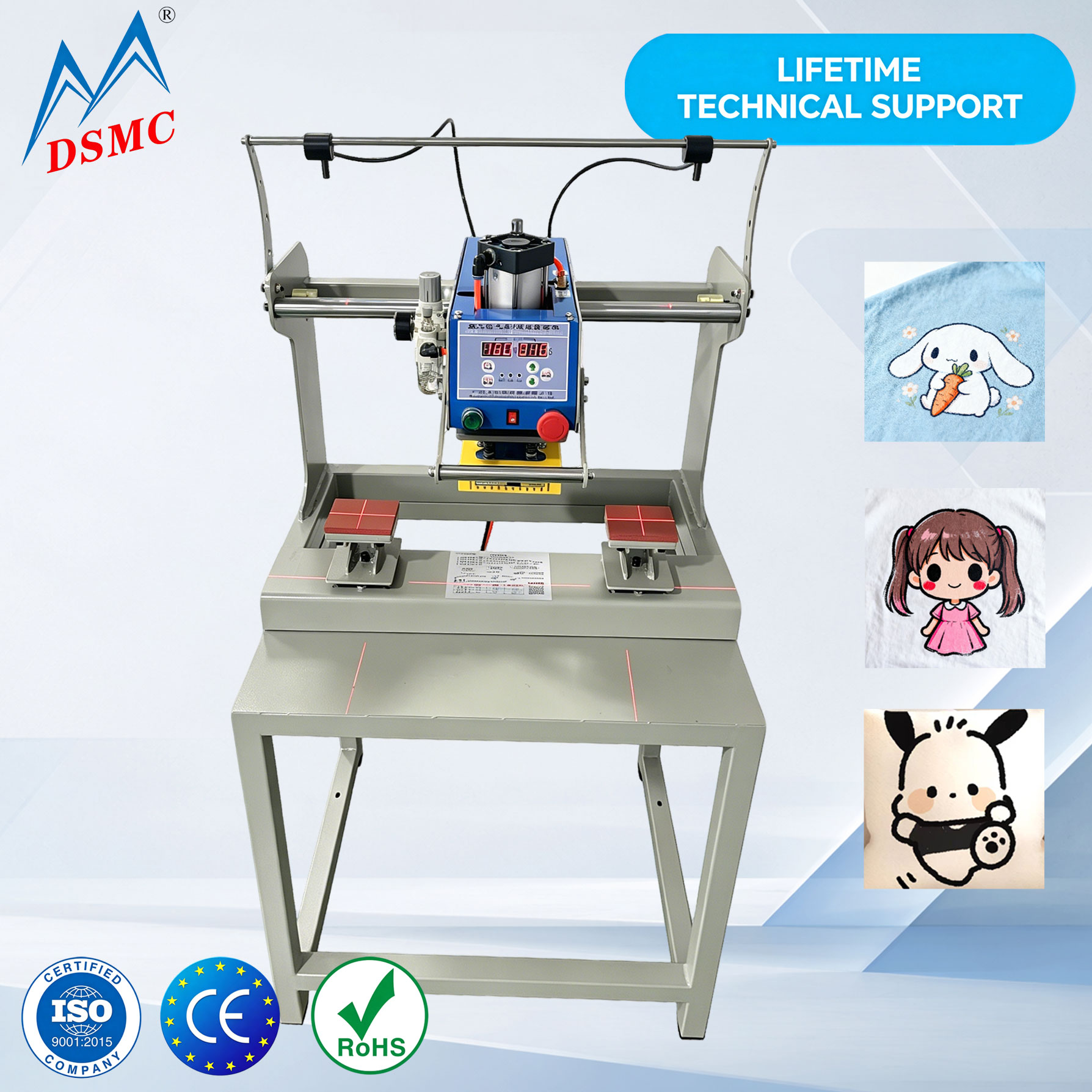 Workshop Tools Logo - Двухстанционный термопресс 8x10 см, пневматический, полуавтоматический,